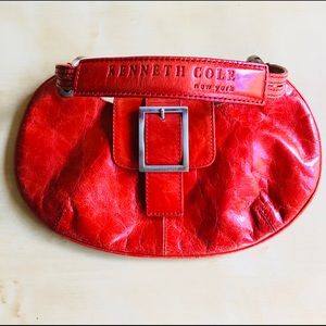 Orange Red Kenneth Cole Moon Shaped Purse